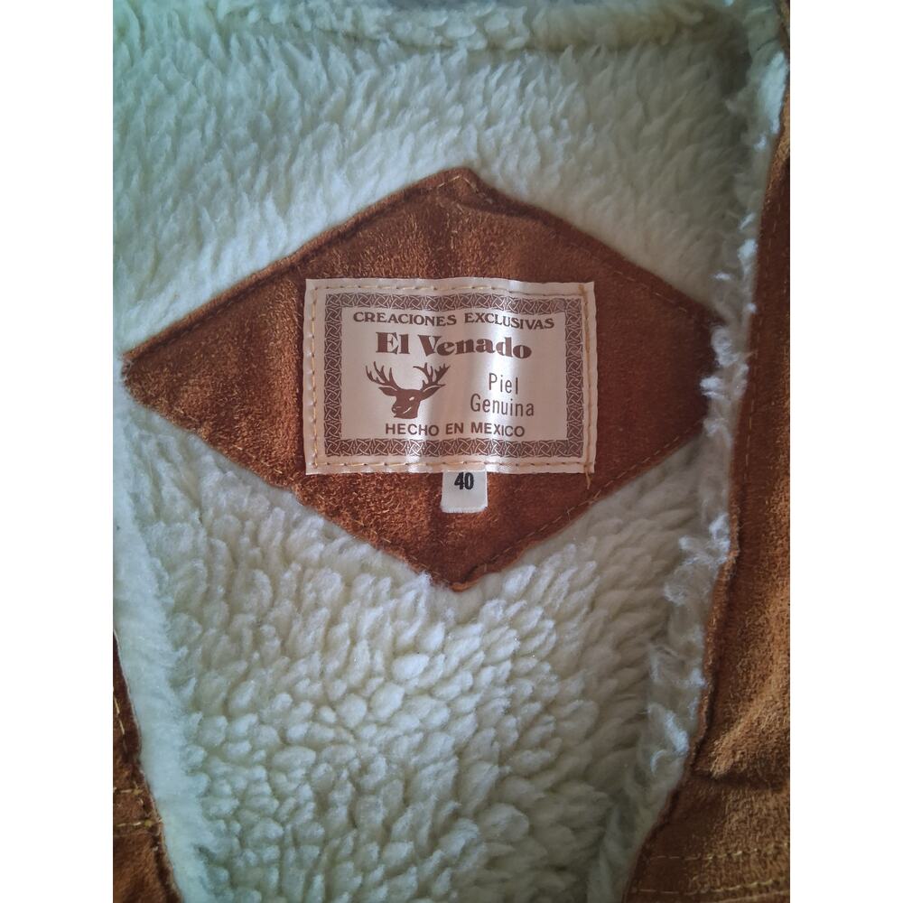 El Venado Vintage Genuine Leather Brown Western Vest Men's 40 Made In Mexico - Picture 4 of 6